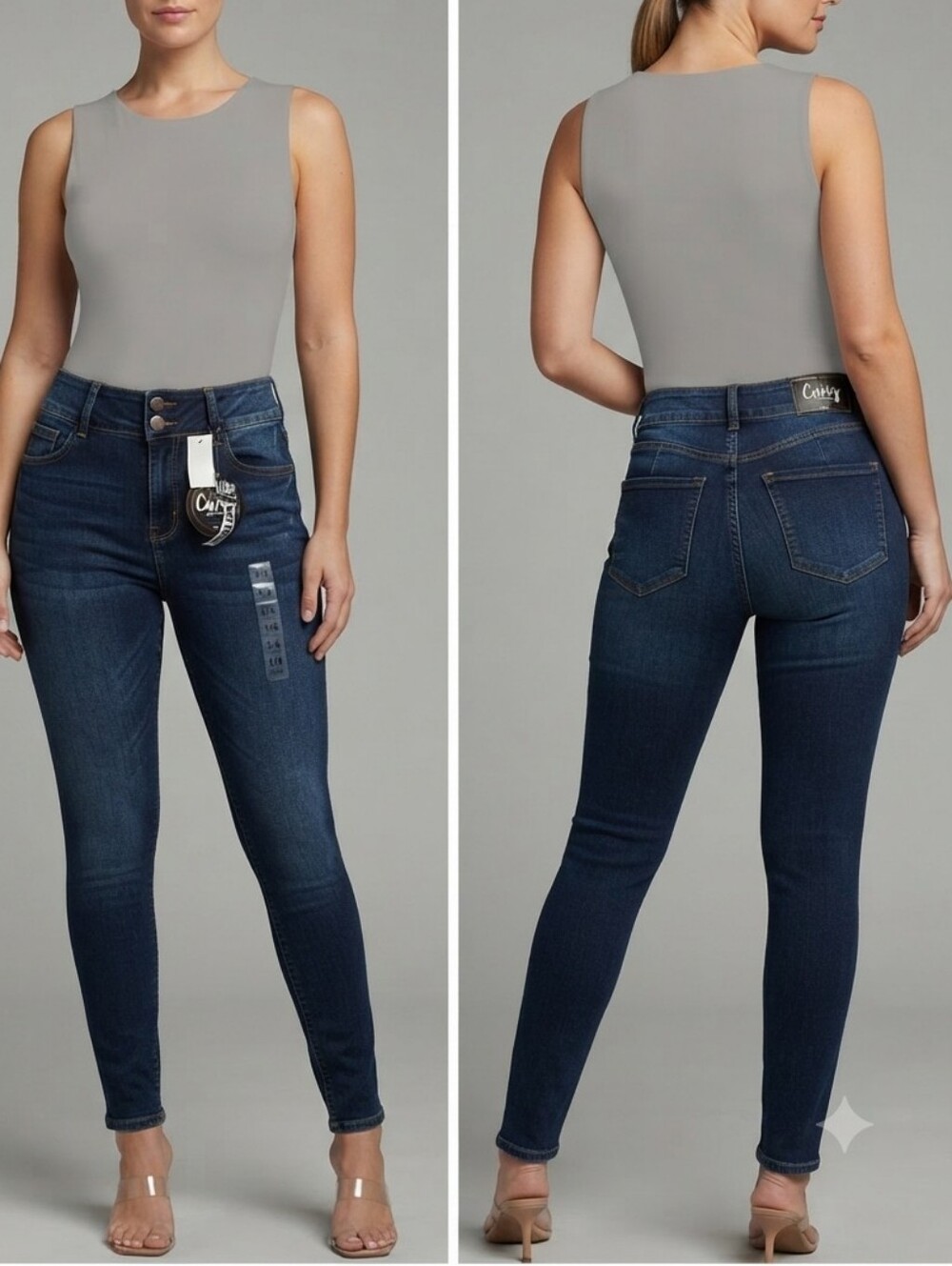 Dark Wash High Rise Skinny Jeans Waist 25 Size 5/6 - Dollhouse Curvy Collection